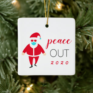 Peace Out 2020 Funny Santa Persoonlijk Keramisch Ornament
