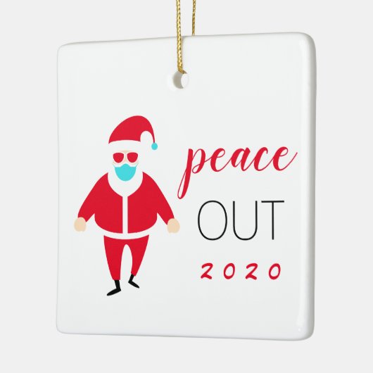 Peace Out 2020 Funny Santa Persoonlijk Keramisch Ornament (Links)