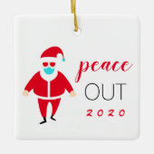 Peace Out 2020 Funny Santa Persoonlijk Keramisch Ornament (Voorkant)