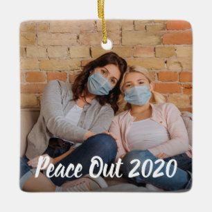 Peace Out 2020 Personal Photo Kerstmis Keramisch Ornament