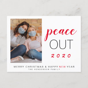 Peace Out 2020-reeks - Nieuwjaar met Kerstmis Feestdagenkaart
