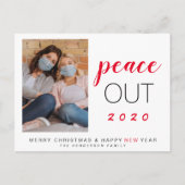 Peace Out 2020-reeks - Nieuwjaar met Kerstmis Feestdagenkaart (Voorkant)