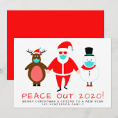 Peace Out 2020 Santa Face Mask Kerstmis Feestdagenkaart (Voorkant / Achterkant)