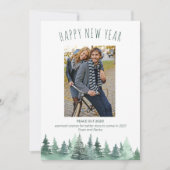 Peace Out 2021 Forest Border Happy New Year Feestdagenkaart (Voorkant)