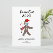 Peace Out 2022 Funny Gezegde kerstontbijt Feestdagenkaart (Staand voorkant)