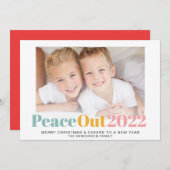 Peace Out 2022-kerstfoto Feestdagenkaart (Voorkant / Achterkant)