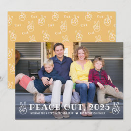 Peace Out 2023 Geel Gelukkig Nieuwjaar Grappige Fo Feestdagenkaart