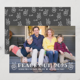 Peace Out 2023 Grijs Gelukkig Nieuwjaar Grappige F Feestdagenkaart