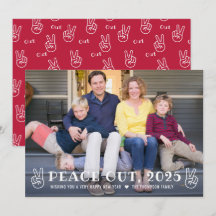 Peace Out 2023 Rood Gelukkig Nieuwjaar Grappige Fo