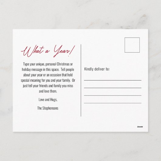 Peace Out 2023 Wat een jaar 3 fotocollage - Rood Feestdagenkaart (Achterkant)