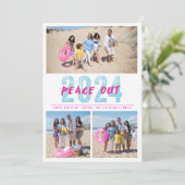 Peace Out 2024 Moderne Typografie 3 Fotocollage Feestdagenkaart (Staand voorkant)