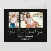 Peace Out 2 Photo Script 2022 Afstuderen Black Aankondigingskaart (Voorkant)