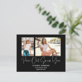 Peace Out 2 Photo Script 2022 Afstuderen Black Aankondigingskaart (Staand voorkant)