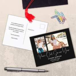 Peace Out 2 Photo Script 2022 Afstuderen Black Aankondigingskaart