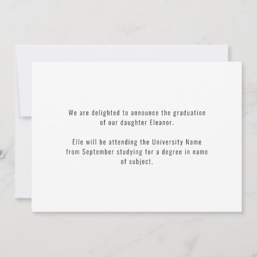 Peace Out 2 Photo Script 2022 Black Afstuderen en Aankondiging (Achterkant)