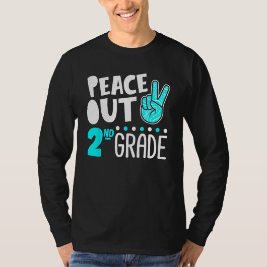 Peace Out 2nd Grade Graduation Last Day School Boy T-shirt (Voorkant)