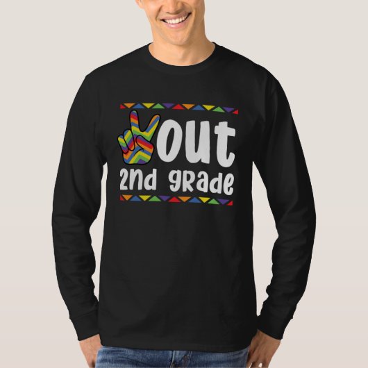 Peace Out 2nd Grade Last Day Of School Graduation  T-shirt (Voorkant)