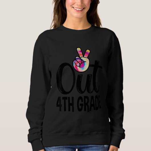 Peace Out 4e graad Hallo 5e grad Tie Dye Love B Trui (Voorkant)