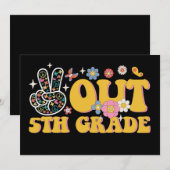 Peace Out 5e klas Groovy laatste dag op school Kaart (Voorkant / Achterkant)