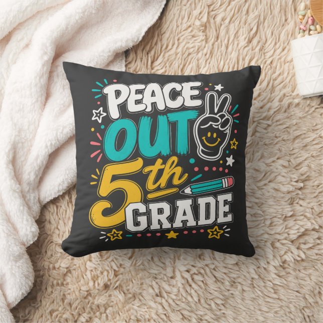Peace Out 5e klas Retro Groovy | Klas van 2026 Kussen (Deken)