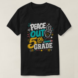 Peace Out 5e klas Retro Groovy | Klas van 2026 T-shirt