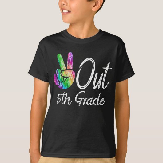 Peace Out 5th Grade Tie Dye Afstuderen Class 2022 T-shirt (Voorkant)