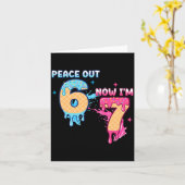 Peace Out 6 Now I'm 7 Ice Cream Drip 7th Birthday  Kaart (Gele Bloem)