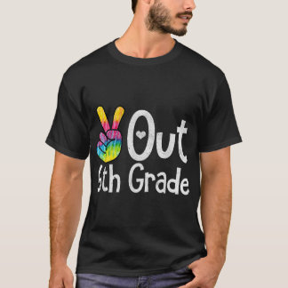 Peace Out 6th Grade Tie Dye Afstuderen klasse van  T-shirt