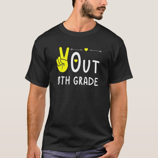 Peace Out 8th Grade Laatste Dag van het School Afs T-shirt (Voorkant)