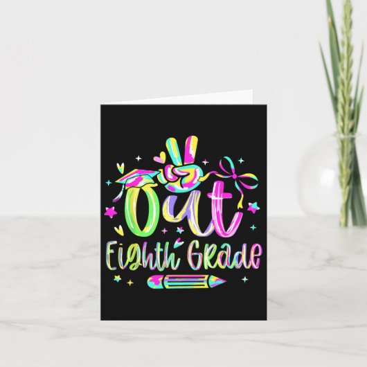 Peace Out Achtste Grade Afstuderen CL van 2025 Tea Kaart (Voorkant)