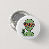Peace Out Alien Ronde Button 3,2 Cm (Voorkant /achterkant)