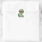 Peace Out Alien Ronde Sticker (Tas)