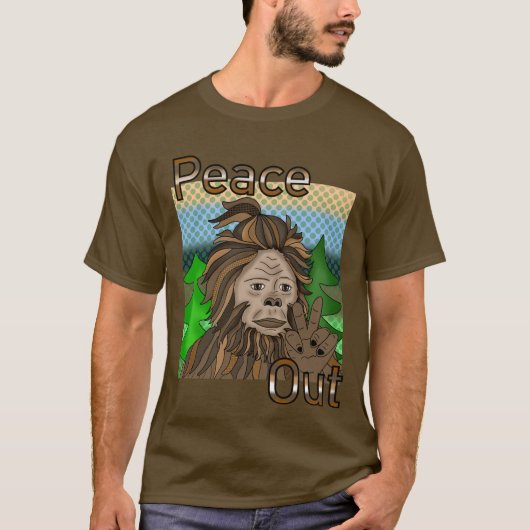 Peace Out Bigfoot Sasquatch T-shirt (Voorkant)