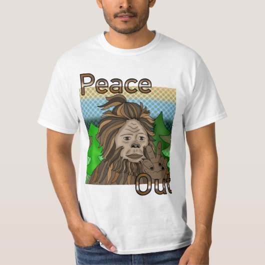 Peace Out Bigfoot Sasquatch T-shirt (Voorkant)