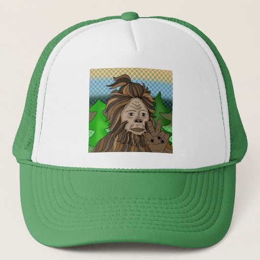 Peace Out Bigfoot Sasquatch Trucker Pet (Voorkant)