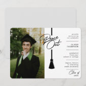 Peace Out Black Tassel Covid Photo Afstuderen Aankondiging (Voorkant / Achterkant)