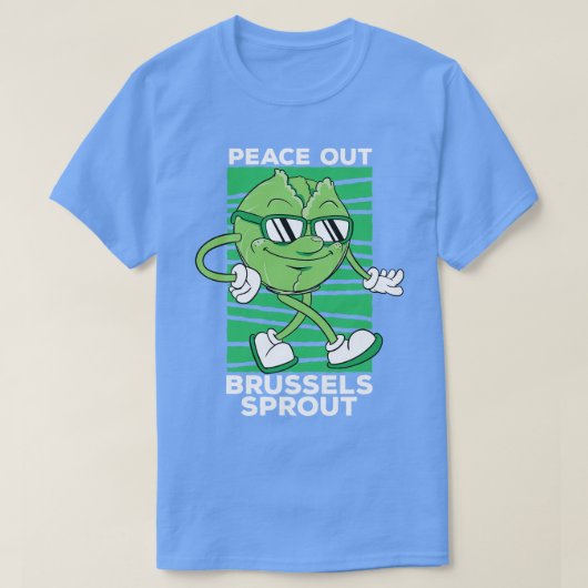 Peace Out Brussels Sprout Schattige Veggie Toon T-shirt (Design voorkant)