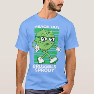 Peace Out Brussels Sprout Schattige Veggie Toon T-shirt