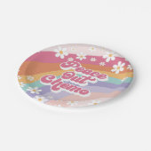 Peace Out Chemo Retro Rainbow Daisy Papieren Bordje (Gekanteld)
