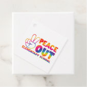 Peace Out Elementary School Tie Dye vorige dag Bedankjes Labels (In situ)