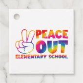 Peace Out Elementary School Tie Dye vorige dag Bedankjes Labels (Voorkant)