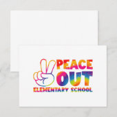 Peace Out Elementary School Tie Dye vorige dag Bedankkaart (Voorkant / Achterkant)