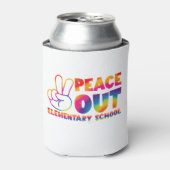 Peace Out Elementary School Tie Dye vorige dag Blikjeskoeler (Blikje Voorkant)