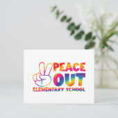 Peace Out Elementary School Tie Dye vorige dag Briefkaart (Staand voorkant)