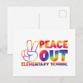 Peace Out Elementary School Tie Dye vorige dag Briefkaart (Voorkant / Achterkant)