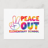 Peace Out Elementary School Tie Dye vorige dag Briefkaart (Voorkant)
