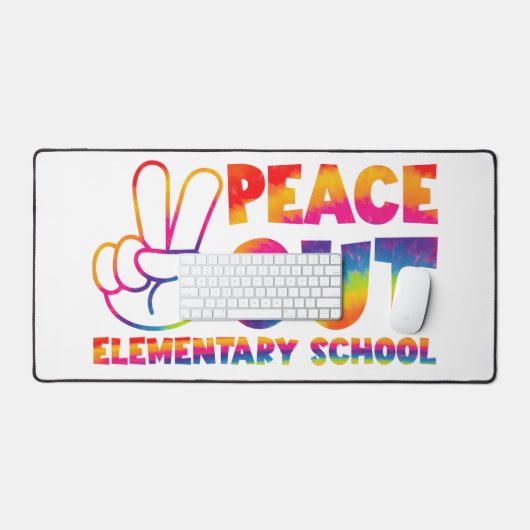 Peace Out Elementary School Tie Dye vorige dag Bureaumat (Keyboard & Muis)