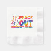 Peace Out Elementary School Tie Dye vorige dag Servet (Voorkant)