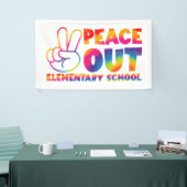 Peace Out Elementary School Tie Dye vorige dag Spandoek (Beurs)