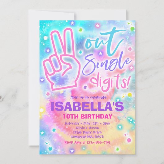 Peace Out enkele cijfers Hippy Tie Dye Verjaardag  Kaart (Voorkant)